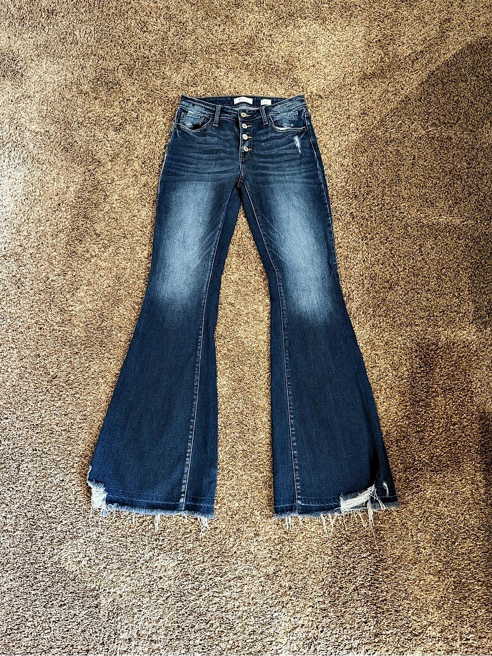 KanCan Signature Mid-Rise Super Flare Mid-Rise Super Flare Jeans Blue 28x34